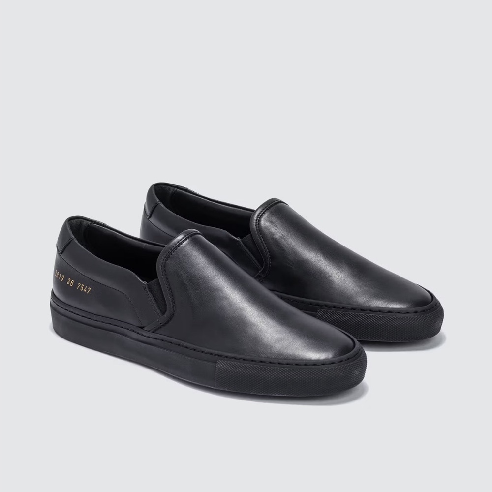 WOMAN by COMMON PROJECTS SLIP ON SNEAKERS - Black Leather Loafers Size US9/EU39